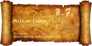 Multas Fedor névjegykártya